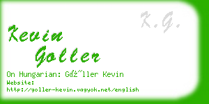 kevin goller business card